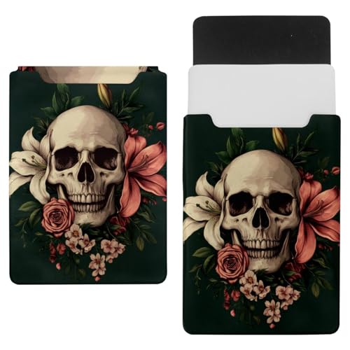 Funda de portátil impermeable de 35x25,9 cm acolchada contra golpes y arañazos de calavera