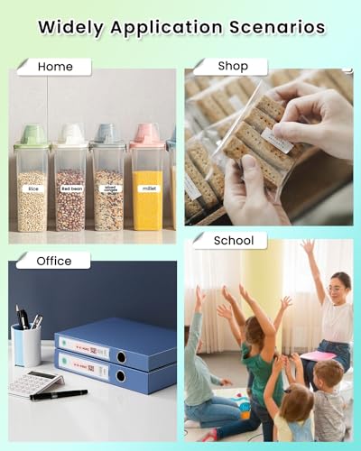 Bluetooth Label Maker Machine with Tape - HP2-S Portbale Label Printer, Wireless, Inkless & Rechargeable, Mini Label Printer with Multiple Templates for Organizing Storage Office Home, White - Thumbnail 7