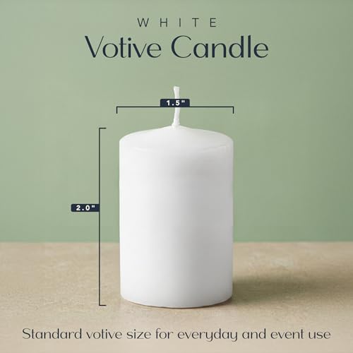 Image of Royal Imports White Votive Candles Unscented Candles for Wedding Centerpieces Pack of 144 Dripless Wax for Parties, Aromatherapy, Devotional, Home Decor, Spas & Holiday Gifts