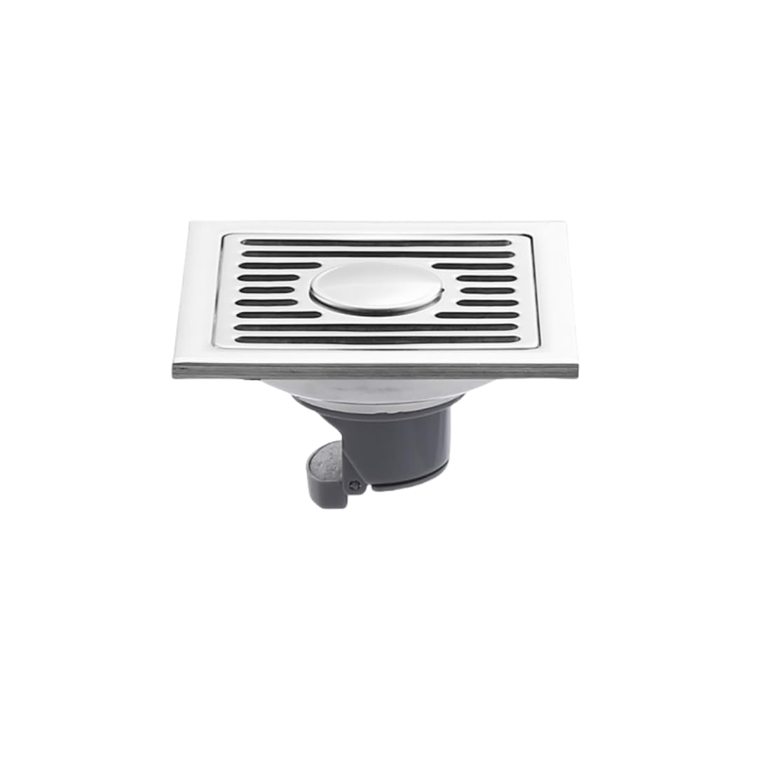 KJdxfhFH Bathroom floor drains, Bathroom Floor Drain 304 Stainless Steel with Backflow(Bamboo Raft Plastic Dual Use)
