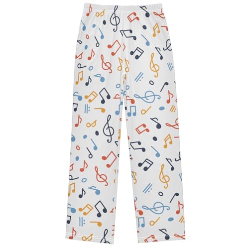 Boy's Pants Handwritten Inscription Music Note Jogger Pants Elastic Waist Long Bottoms Trousers with Pockets 6-14Y