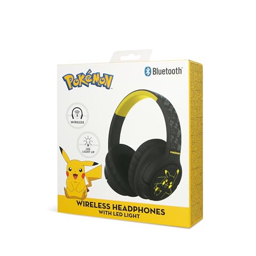Auriculares inalámbricos Pokémon Pikachu infantiles cascos de diadema plegables luz LED Bluetooth 4