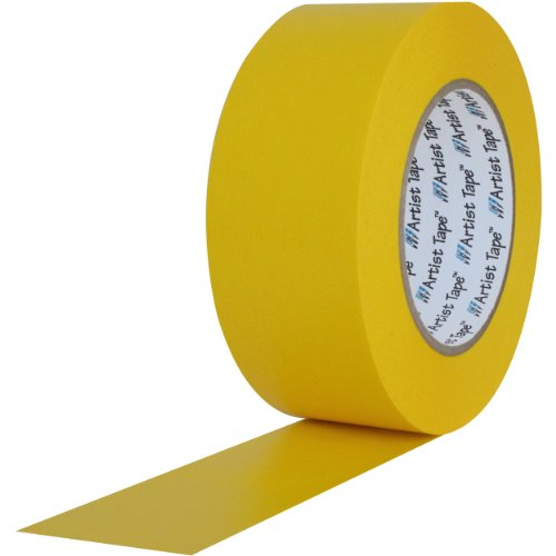 Image of ProTapes Artist Tape Flatback Printable Paper Board or Console Tape, 60 yds Length x 1 /2 inch Width, Yellow (Pack of 1)