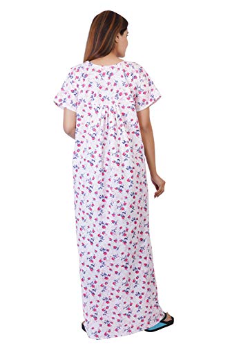 Image of Women's Cotton Block Print Knee Length Nighty