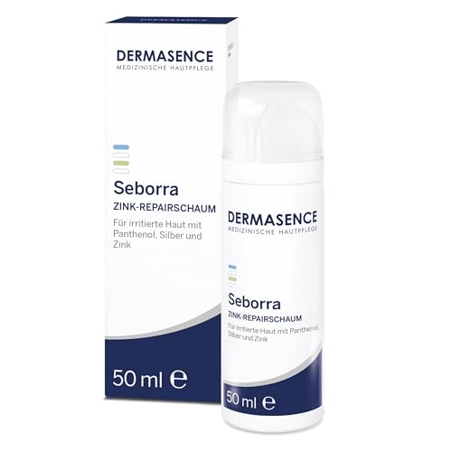 DERMASENCE Seborra Zink-Repairschaum, 50 ml – Akutpflege bei unreiner, gestresster oder irritierter Haut, beruhigt mit Zink und Panthenol, parfümfrei, leicht kühlend, vegan, schnell einziehend