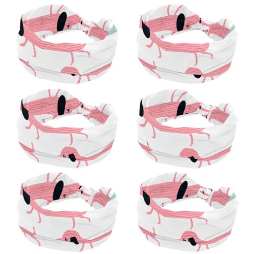 Bandeau sport femme imprimé teckel pour l'entraînement de fitness et la coiffure quotidienne