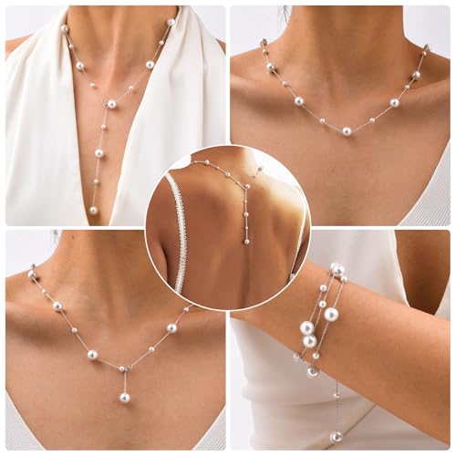 Pearl Necklace for Women 925 Sterling Silver Single Pearl Jewelry with Shell Pearl Pendant - Dainty Choker Necklace Suitable for Anniversary, Wedding, Birthday Gifts3