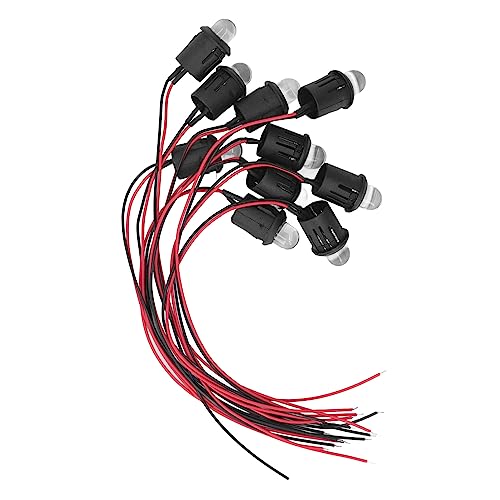 Haofy 10 Pieces 12V Wide Application Dashboard Dashboard Indicator Light LED Diode Light for Car (Red)