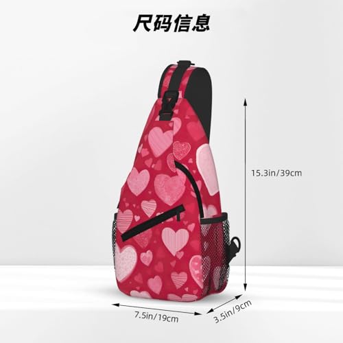 Valentine Day Printing Cross Chest Bag Diagonally Sling Backpack Crossbody Shoulder Bags Sling Travel Hiking Daypack4