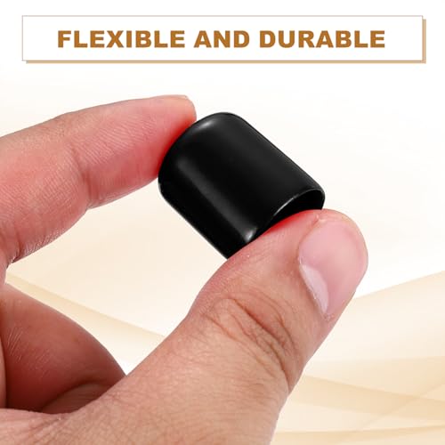 Image of uxcell 88Pcs Rubber End Caps, 16mm(5 /8 inch) ID Round Screw Thread Protectors Flexible Screw Bolt Covers Caps for Metal Tube Rod Bolt, Black