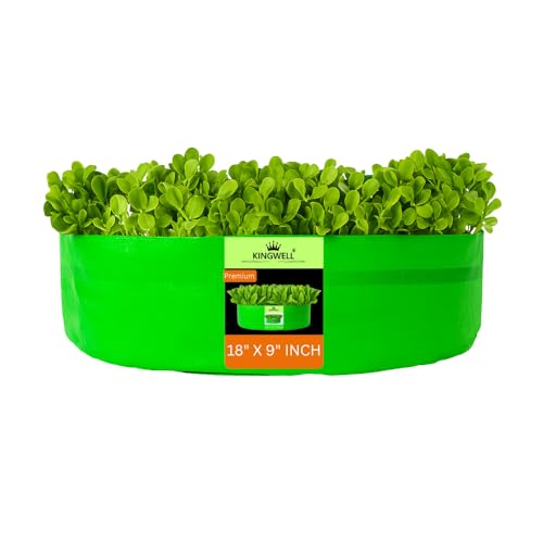Image of Kingwell grow bags 18x9 inch pack of 1 Grow Bag For Terrace Garden Leafy Vegetable Plant Grow Bags Fruits Growing Containers For terrace Gardening