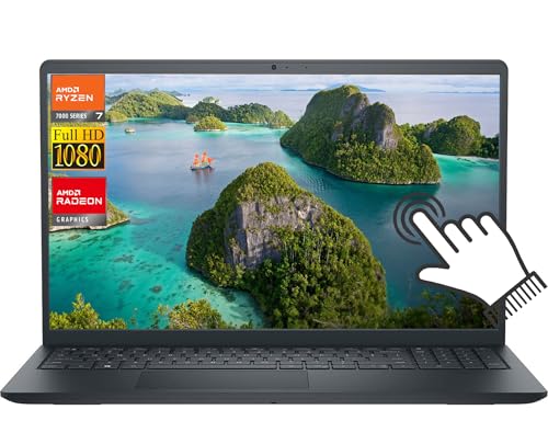 Dell Laptop Inspiron 15 3000 com tela sensível ao toque de 15,6 polegadas FHD (1920 x 1080) IPS, AMD Ryzen 7 7730U de 8 núcleos até 4,5 GHz, 16 GB de RAM 1TB SSD, placa de vídeo AMD Radeon, leitor de