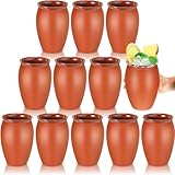 Gejoy 12 Sets Cantaritos De Barro Mexicanos 16 oz Cantaritos Shooters Pottery Taco Tuesday Mexican Clay Cup Fiesta De Barro Mexicanos Cocktail Cups Cocktail Glasses for Margaritas Mojitos