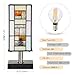 HomeBeauty TL0013 Small Retangular Tiffany Lamp Stained Glass Uplight Table Lamp, Mission Style Geometric Desk Nightstand Lamp for Bedroom Living Room Office Dorm, 4.5