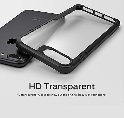 Image of REALCASE iPhone 7 Plus / 8 Plus Back Cover Case | Clear Transparent Gel TPU Shock Proof Bumper Back Cover Case for iPhone 7 Plus / 8 Plus (B Black)