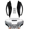 Black Adjustable Wind Deflectors Upper Fairing Air Deflectors Compatible with Harley Davidson 2014-2024 Street, Electra Glide, Ultra Limited, Tri Glide, CVO Fairing Side Wing Windshield