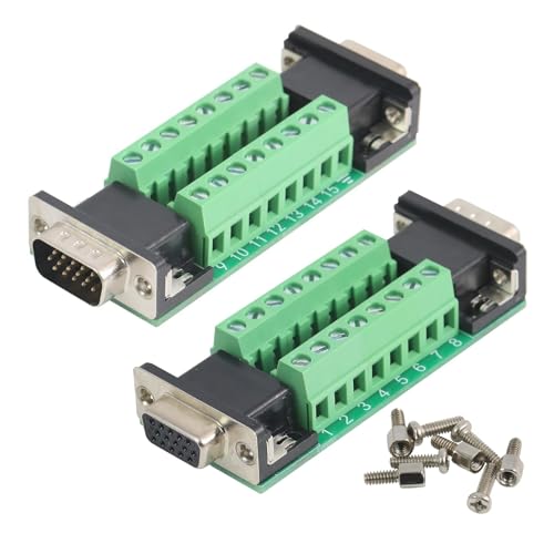 Carte de dérivation DB15 VGA à 3 rangées mâle femelle pour connexion rapide RS232