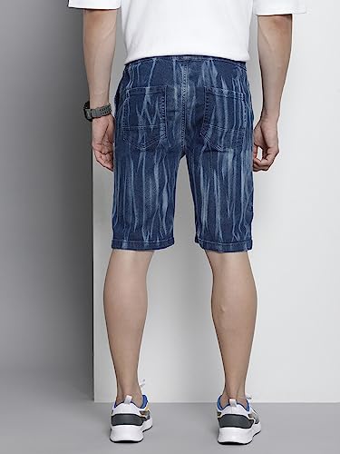 Image of The Indian Garage Co Men Regular Fit Solid Mid-Rise Denim Shorts