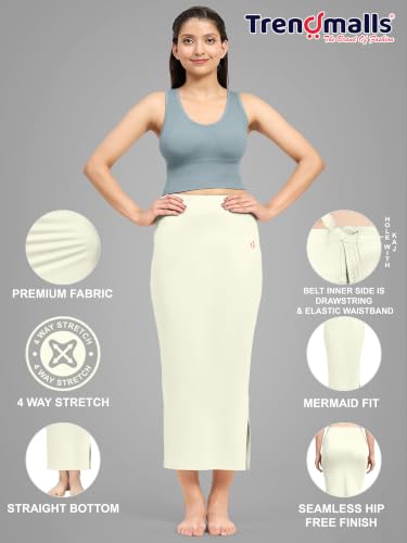 Image of TRENDMALLS Women's Polyester Spandex Stretchable Straight Saree Shapewear Petticoat for Women, Cotton Blended, Skirts for Women, Saree Shaper