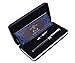 Duke Black Fountain Pen Double-Nibs Iridium Medium and Fude Calligraphy Nib Interchangeable Writing Gift Box Set for Office/Business/Art/Painting