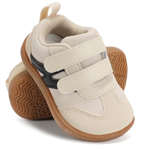 STQ KIDS Baby Wide Toe Box Flexible Shoes 6-12 Months for Girls Walking Barefoot Soft Shoe Beige...