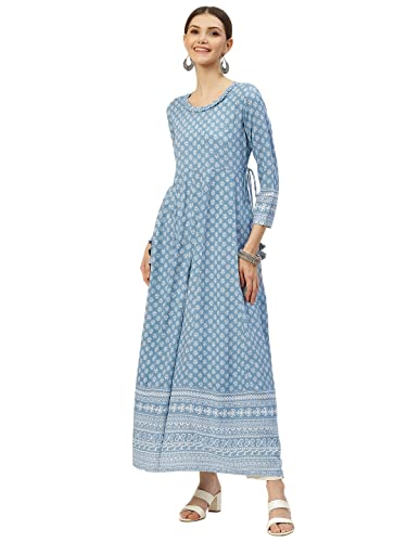 Image of KBZ Womens Rayon Printed Anarkali Kurta