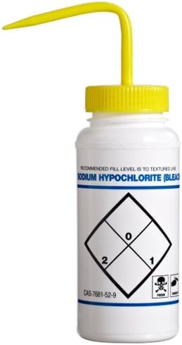 16 oz. Low Density Plastic Bleach Water Labeled Wash Bottle with Cap (4 Pack)