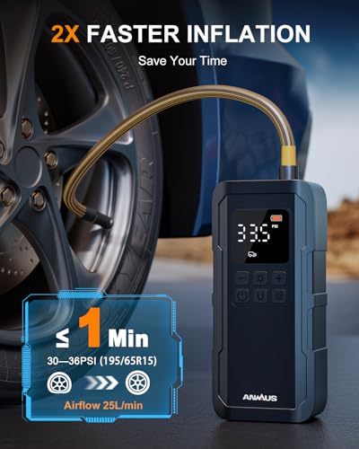 Portable Tire Inflator & Air Compressor 150PSI Digital Pressure Gauge Car Bike Motorcycle Ball