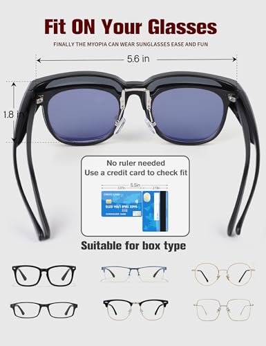 Image of Bircen Polarized Mens Sunglasses: UV Protection Black Blue Shades for Men Sport Driving with Al-Mg Metal Frame