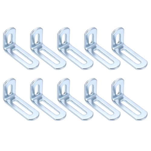 uxcell 10 Pcs Adjustable Right Angle Brackets 2"x1.2"x0.7" Silver