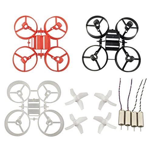 Luzhengyang 11PCS Mini RC Quadcopter Frame Propellers 0615 Motor for JJRC E010 H36 Parts | Material | Portable and | Suitable for H36 E010 | 67mm Frame Wheelbase | Black Frame | CCW & CW