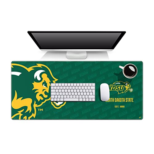 Image of YouTheFan NCAA North Dakota State Bison Logo Series Desk Pad | Water And Stain Resistant, Heavy-Duty Non-Slip Rubber Backing, Stitched Edge, Fits Under Mouse, Computer And Keyboard