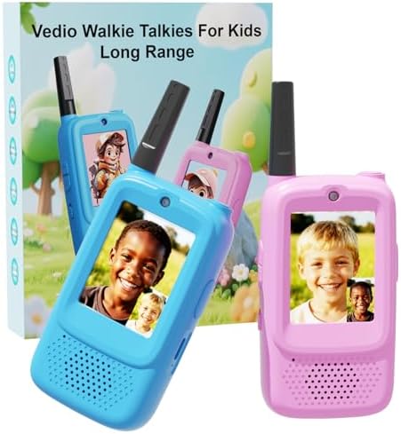 Kids Video Walkie Talkies, Two-Way Radio Communication Toys for Children,2 Pack,Rechargeable