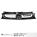 Armordillo Aluminum Mesh Style Front Grille|Compatible With 1999-2006 Volkswagen Golf/GTI / R32 MK4|8739846|Matte Black|Front Hood Bumper Grille