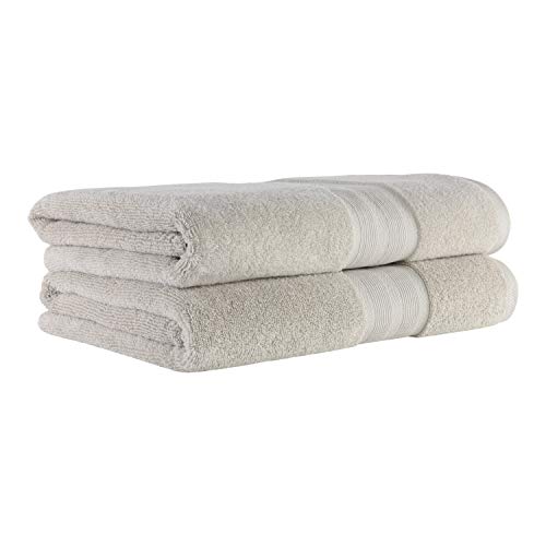 100% Organic Cotton Luxury Bath Towel- Made Here By 1888 Mills (2Pk), Stone #TOP1
