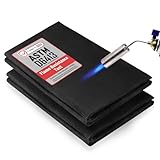 kanhiro Carbon Felt Welding Blanket Fireproof - 2 Packs 12' X 27' Heat Resistant Fabric 1800°F High Temp Insulation Pad, Brazing Heat Shield Mat for Torch, Solder Plumbers HVAC Torch Protector