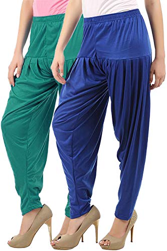 Image of Buy That Trendz Womens Patiala Pants Combo Pack of 2 Viscose Dhoti Patiyala Salwar Harem Bottoms Pants
