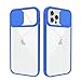 Rdyi6ba8 Cover per iPhone 12 Pro Max, Camera Slider Case Trasparente Hard PC Posteriore e TPU Silicone Bordo [Antiscivolo] Custodia + Screen Protector per iPhone 12 Pro Max - Blu