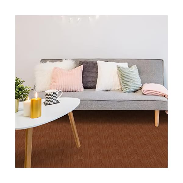 Joparri PVC Bodenbelag, Selbstklebende Fliesen, Vinyl Boden, Vinylboden, 30x30cm, Rutschfeste Wasserdichte Schneidbar Fliesenoptik Bodenfliesen, Fussbodenheizung Fliesen (ca. 2m², Holzfarbe) – Bild 7