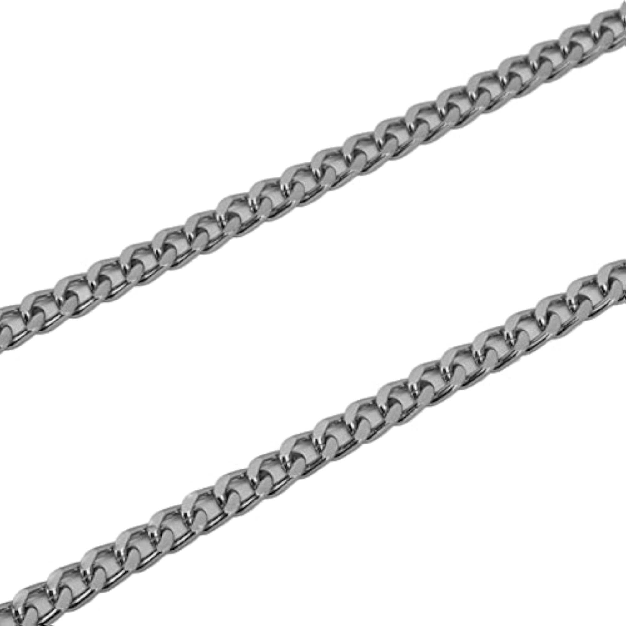 Curb Chain, Craft Chain 5 Pieces Durable Aluminum for Anklets, Silver Black