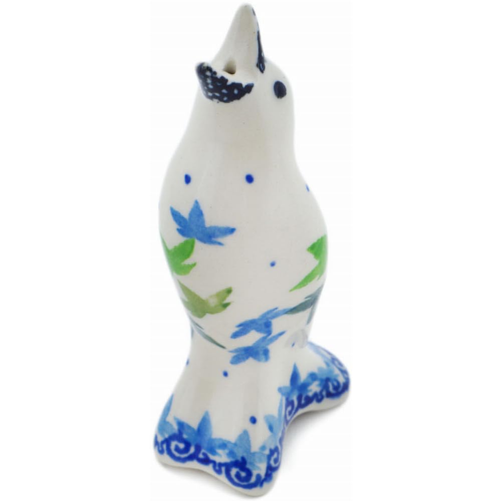 Authentic Polish Pottery Pie Bird in Bird Watching Design Handmade in Boles?awiec Poland by Ceramika Artystyczna + Certificate of Authenticity