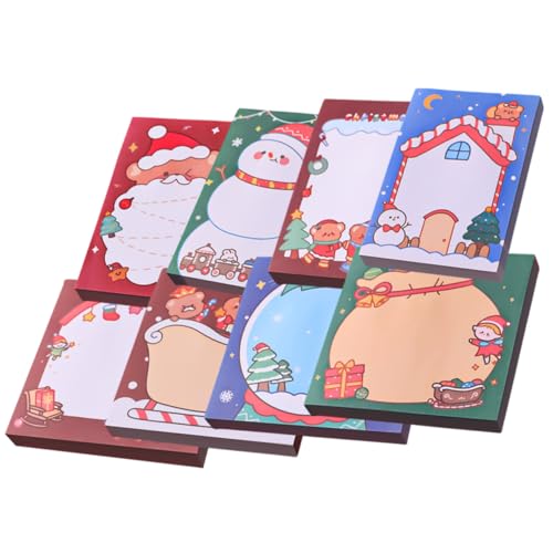 TIDTALEO 8個クリスマスデザインコンパクトメモパッド 種 可愛い付箋ステッ