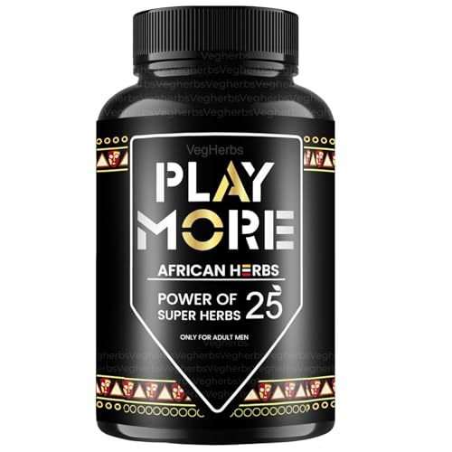 Image of Original Play More African Herbs Premium Formula, Natural Ingredients for Overall Health & Balanced Lifestyle | Playmore african herbs Powder | 30 Capsules (Pack of 3)