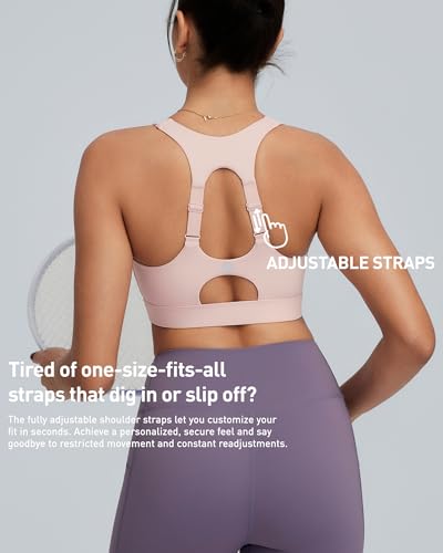 Image of RUNNING GIRL Sports Bras for Women High Support, Adjustable Straps High Impact Racerback Bra with Hook Closure Molded Cup