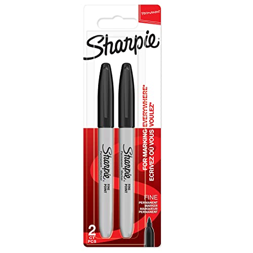 Sharpie marqueurs indélébiles | pointe fine | encre noir permanent | Lot de 2