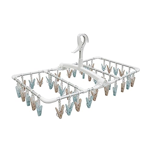 ???? Towa Sangyo Laundry Hanger, Clothes Dryer, Aluminum Hanger, 40 Pinches, White
