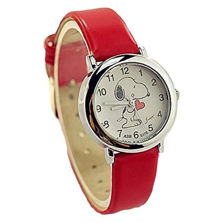Amazon 腕時計 レディース ガールズ かわいい スヌーピー レッド レディース腕時計 腕時計 通販