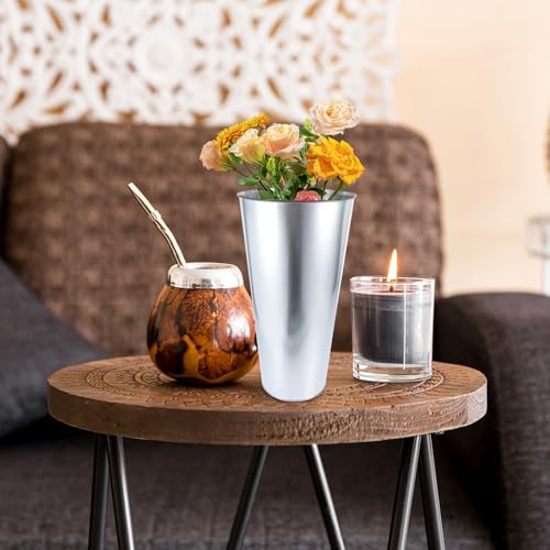 Jarrón de hierro decorativo plata para flores secas simples 6