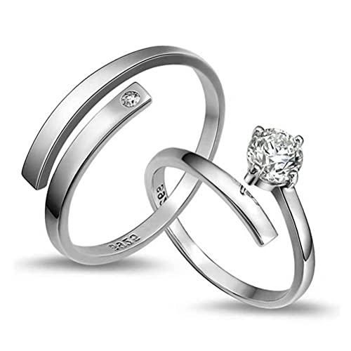Cadeaux de bague ouverte pour les amoureux comme symbole d'union en argent