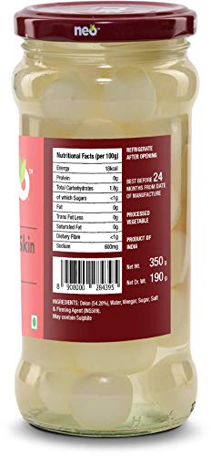 Image of Neo Silver Skin Onions 350g I P3 I 100% Plant Based & Natural I Ideal for Cocktail and as Side Dish for Snacks I Pack of 3 (Pack of 3)